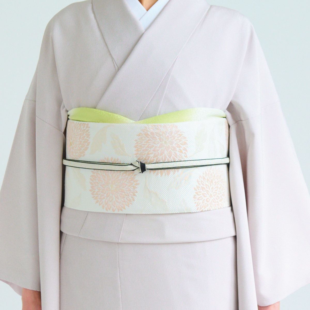 着物屋くるり 博多織八寸名古屋帯【玉菊】乳白