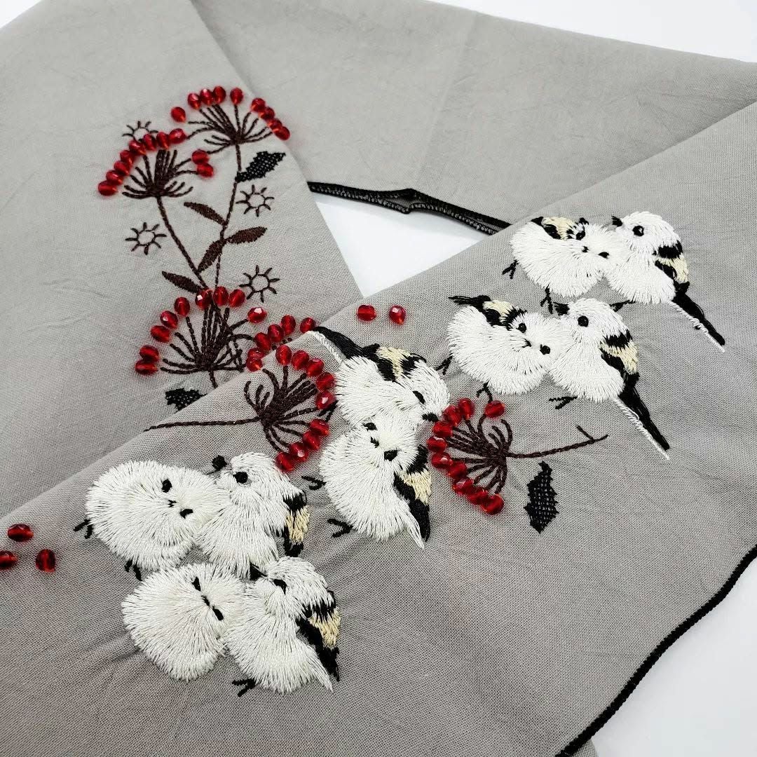 富士商会】ペタコさんの半衿 ／シマエナガ｜着物屋くるり 公式通販