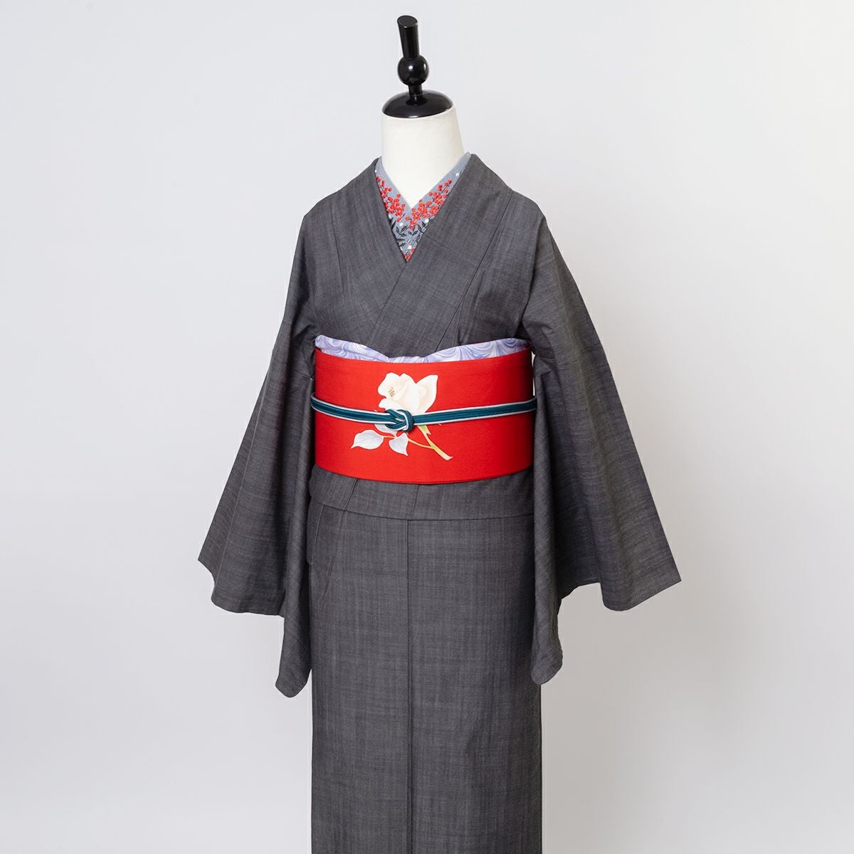富士商会】ペタコさんの半衿 ／南天 グレー｜着物屋くるり 公式通販