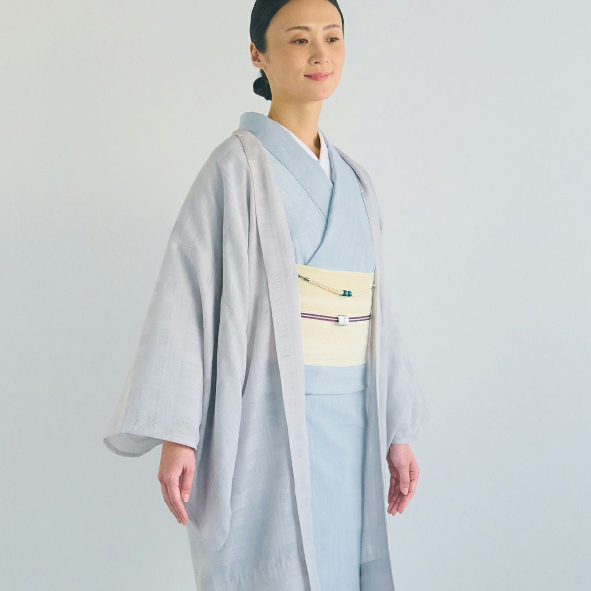 【洗える♪夏着物】小紋＊楊柳 長尺 トールサイズ 小花 薄紫色 化繊 7KP37 洗える♪夏着物】小紋＊楊柳 長尺 トールサイズ 小花 薄紫色 化繊