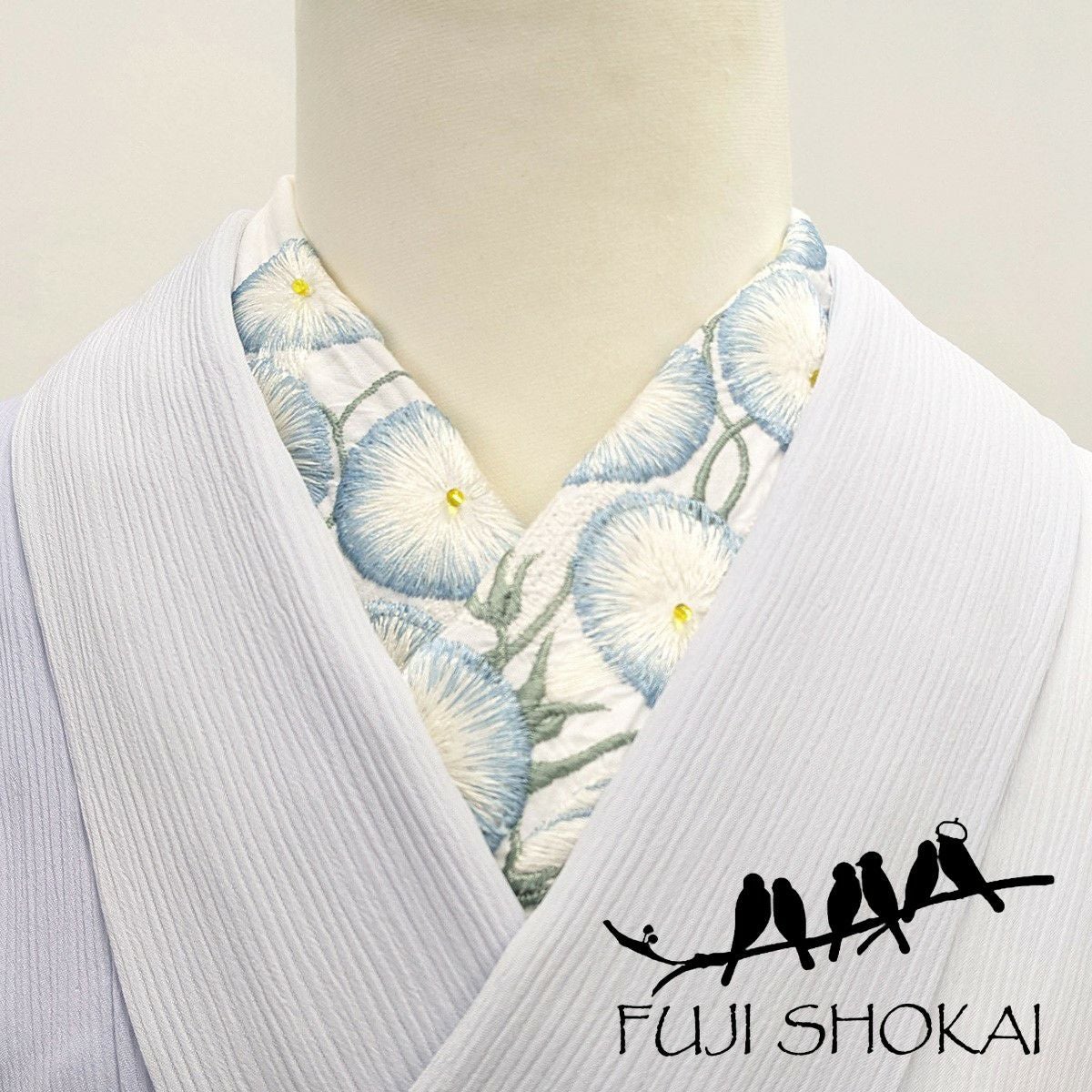富士商会）ぺタコさんの刺繍半衿 | 着物屋くるり