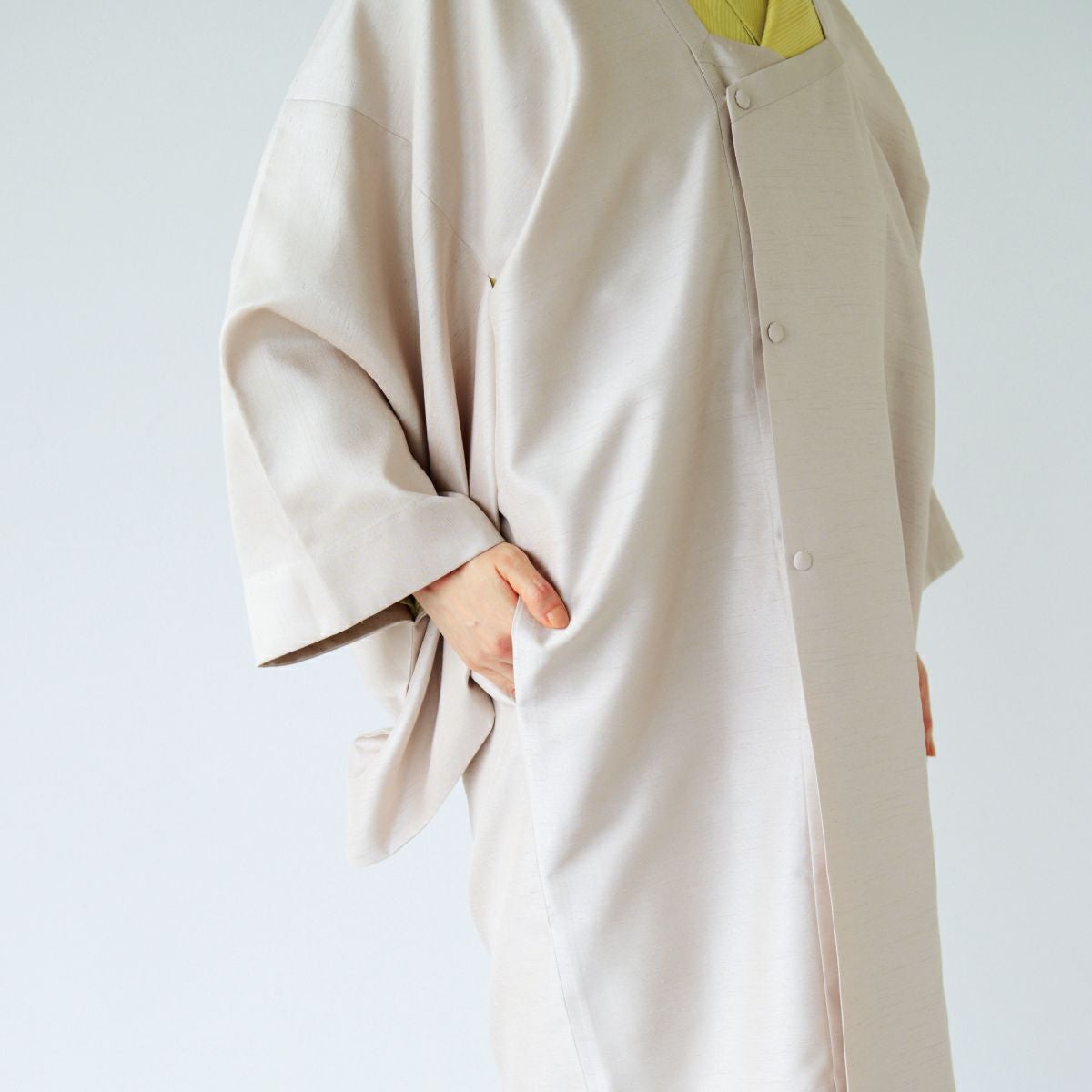 CHIKUMO-千雲-】洗える道行コート neo michiシャンタン ピンクベージュ