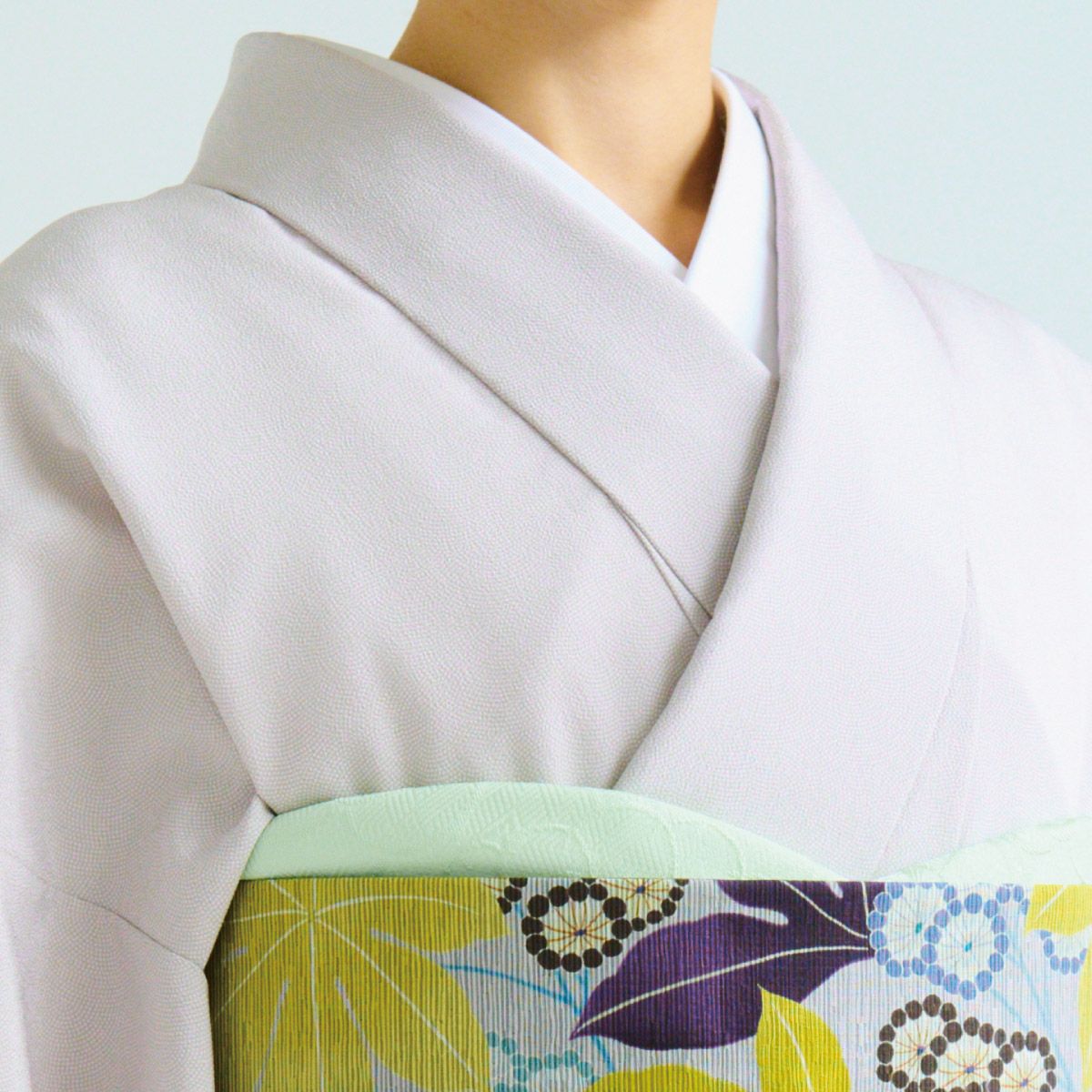 CHIKUMO-千雲-】洗える着物 東レシルック江戸小紋 鮫/薄灰(ややピンク