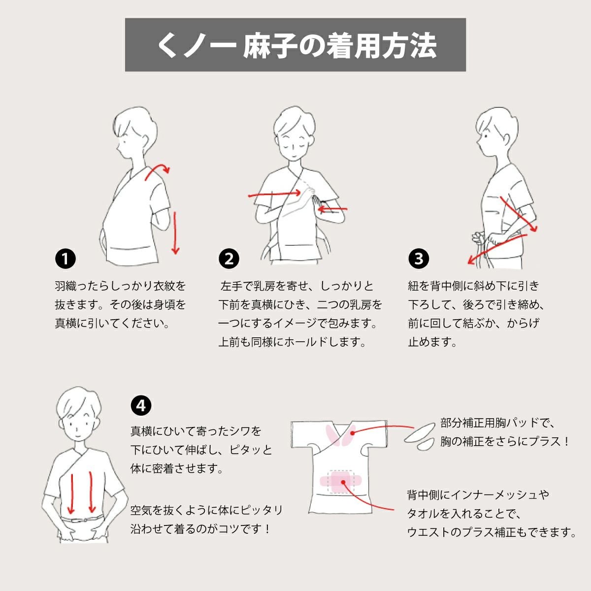 たかはしきもの工房】汗取りと爽やかさを。うそつき襦袢にもなる補整