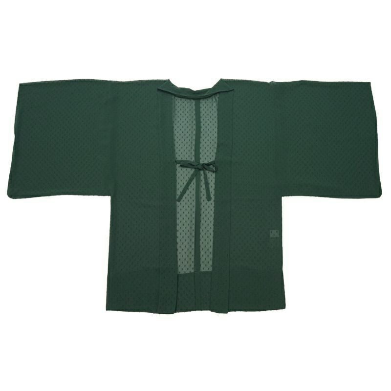 CHIKUMO-千雲-】洗える薄羽織 スノードット グリーン(80cm丈）くるり