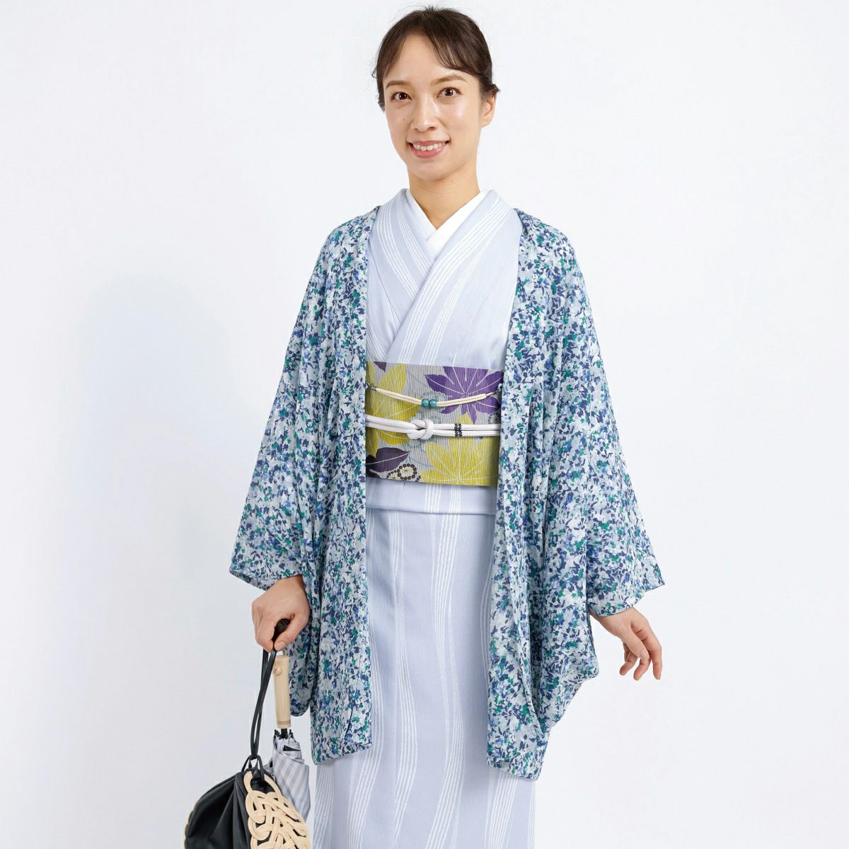 ☆15％OFF☆【CHIKUMO-千雲-】洗える薄羽織 ジョーゼット リーフ