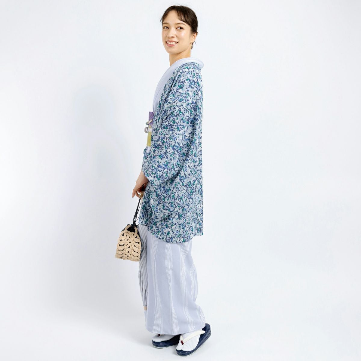 ☆15％OFF☆【CHIKUMO-千雲-】洗える薄羽織 ジョーゼット リーフ