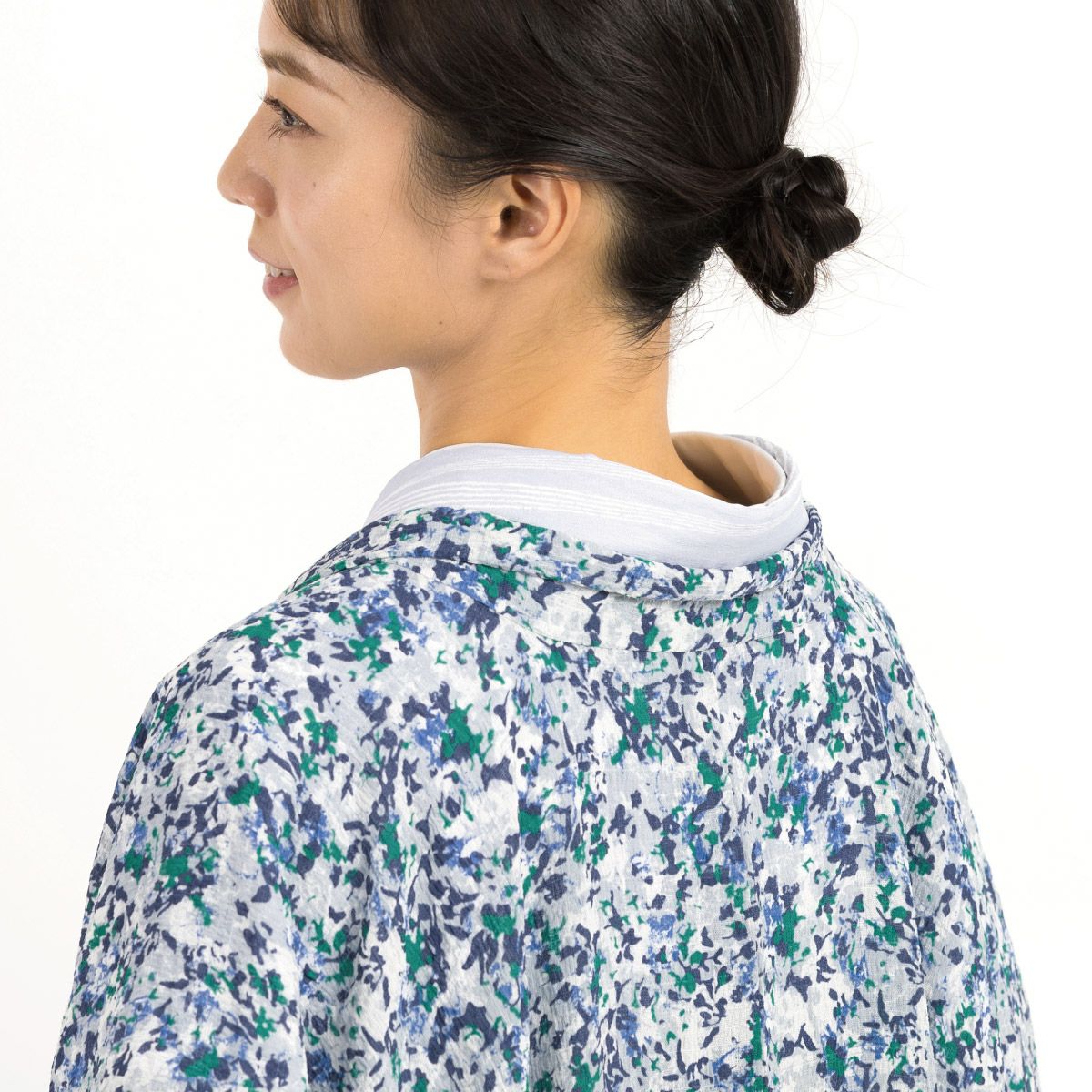 ☆15％OFF☆【CHIKUMO-千雲-】洗える薄羽織 ジョーゼット リーフ