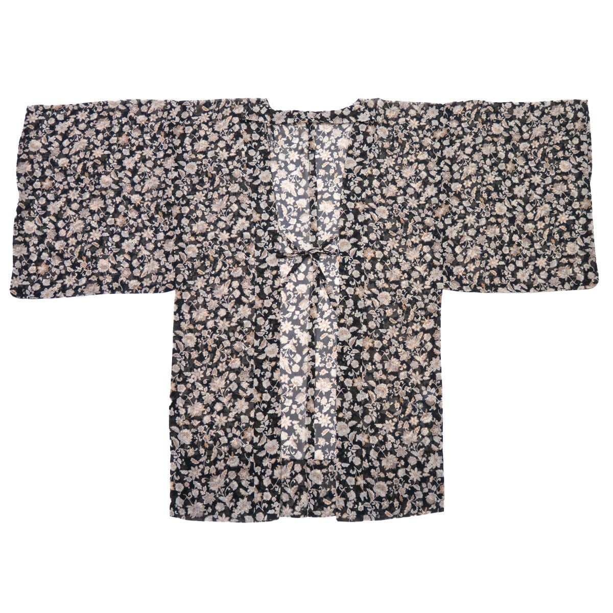 ☆20％OFF☆【CHIKUMO-千雲-】洗える薄羽織 更紗 シフォン ブラック