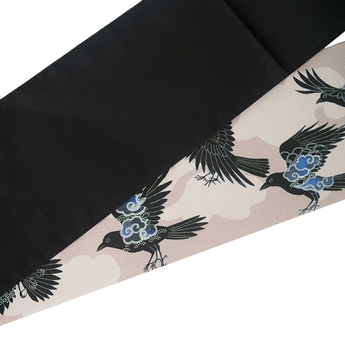 そめもよう】some-pri 半幅帯 「雲八咫烏 桜鼠」 くるり｜着物屋くるり