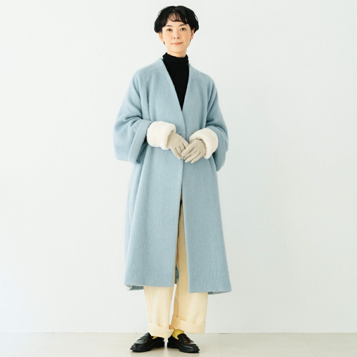 ☆今季、再入荷なし☆【CHIKUMO-千雲-】モヘアシャギーロングコート