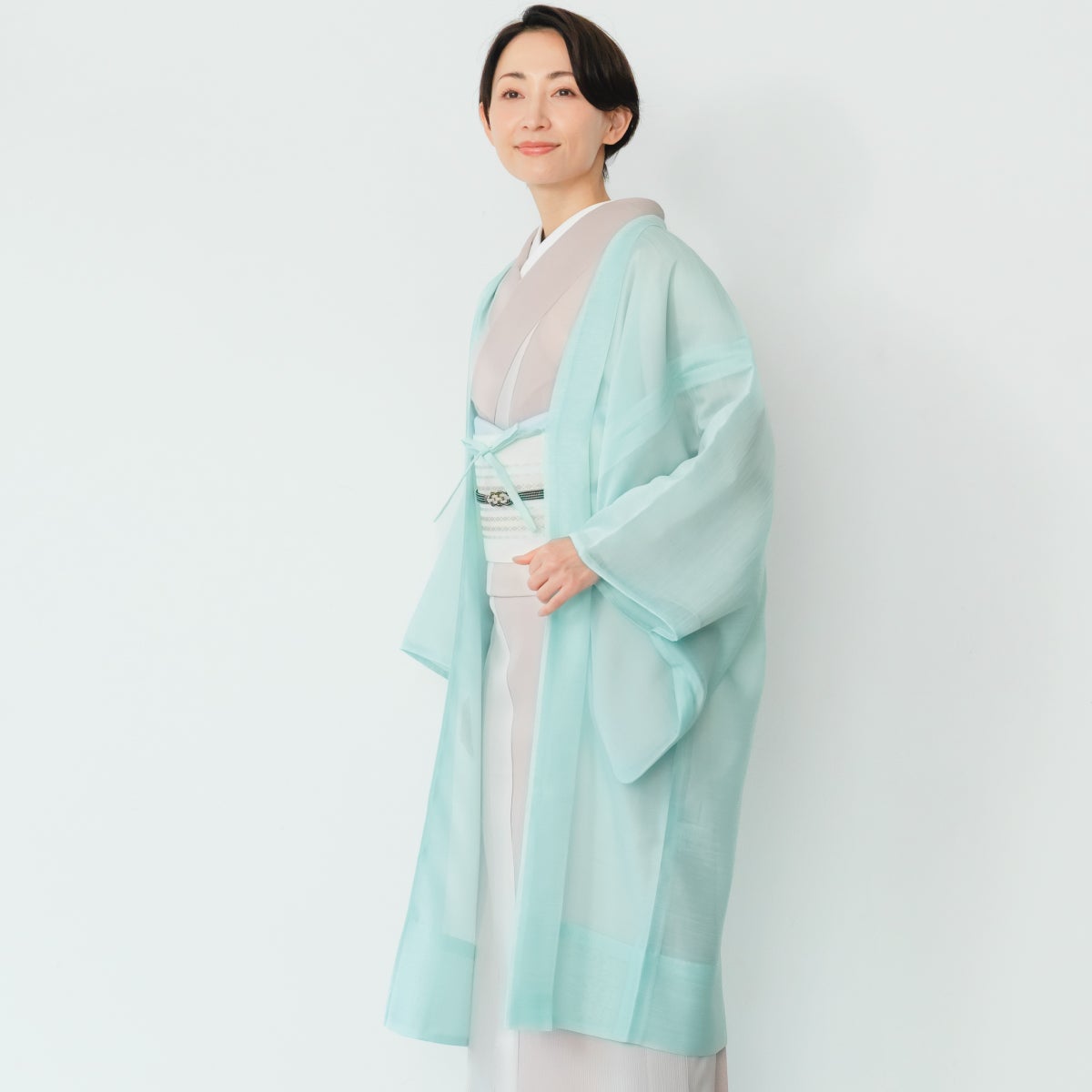 「縁」156ｃｍ～165ｃｍ 身幅ＬＬ寸 フクレ織 道中着 正絹 Ｕ２２３ 縁」156cm～165cm 身幅LL寸 フクレ織 道中着 正絹 U223