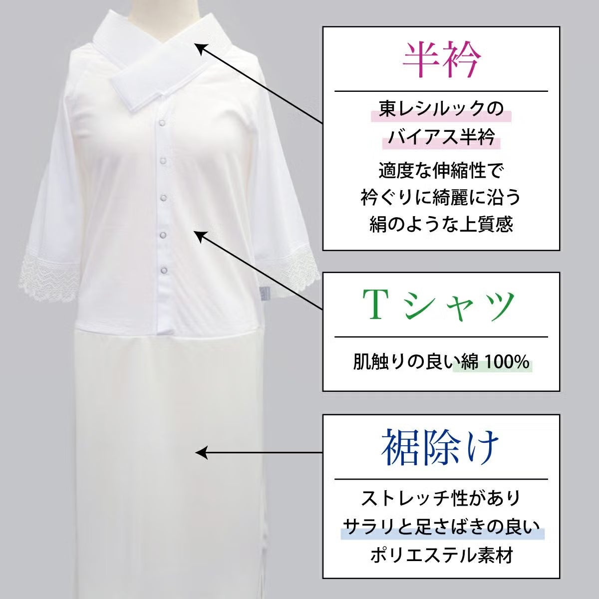 ルグラン ワンピースタイプ 着物屋くるりオリジナル洗えるTシャツ型襦袢