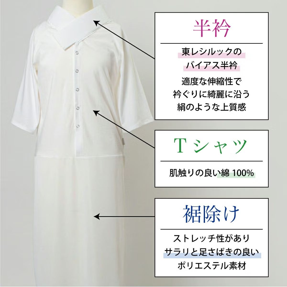 ルグラン ワンピースタイプ 着物屋くるりオリジナル洗えるTシャツ型襦袢 ルグラン ワンピースタイプ 着物屋くるりオリジナル洗えるTシャツ型襦袢