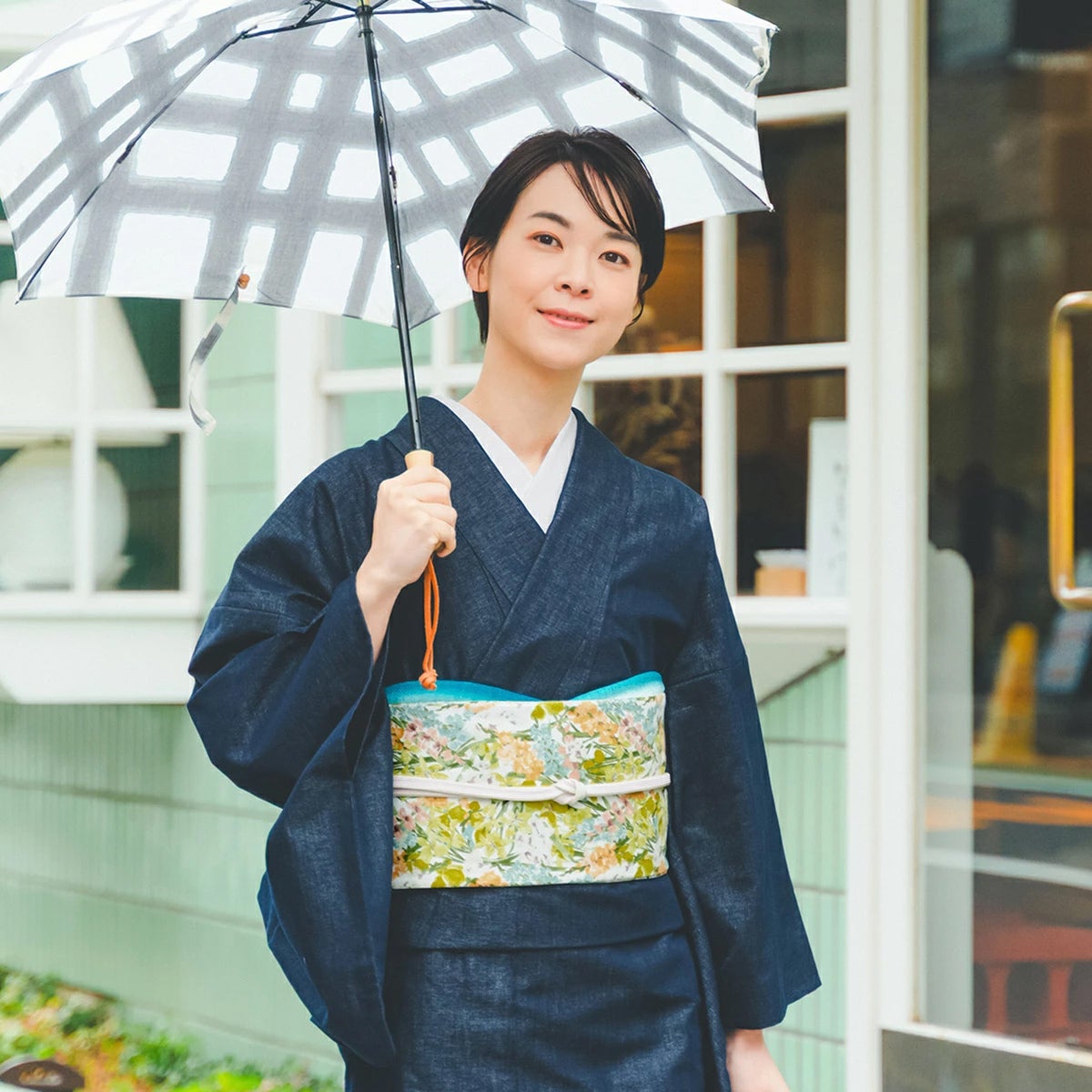 ☆23％OFF☆【CHIKUMO-千雲-】半幅帯 リネン/イエロー リバティ