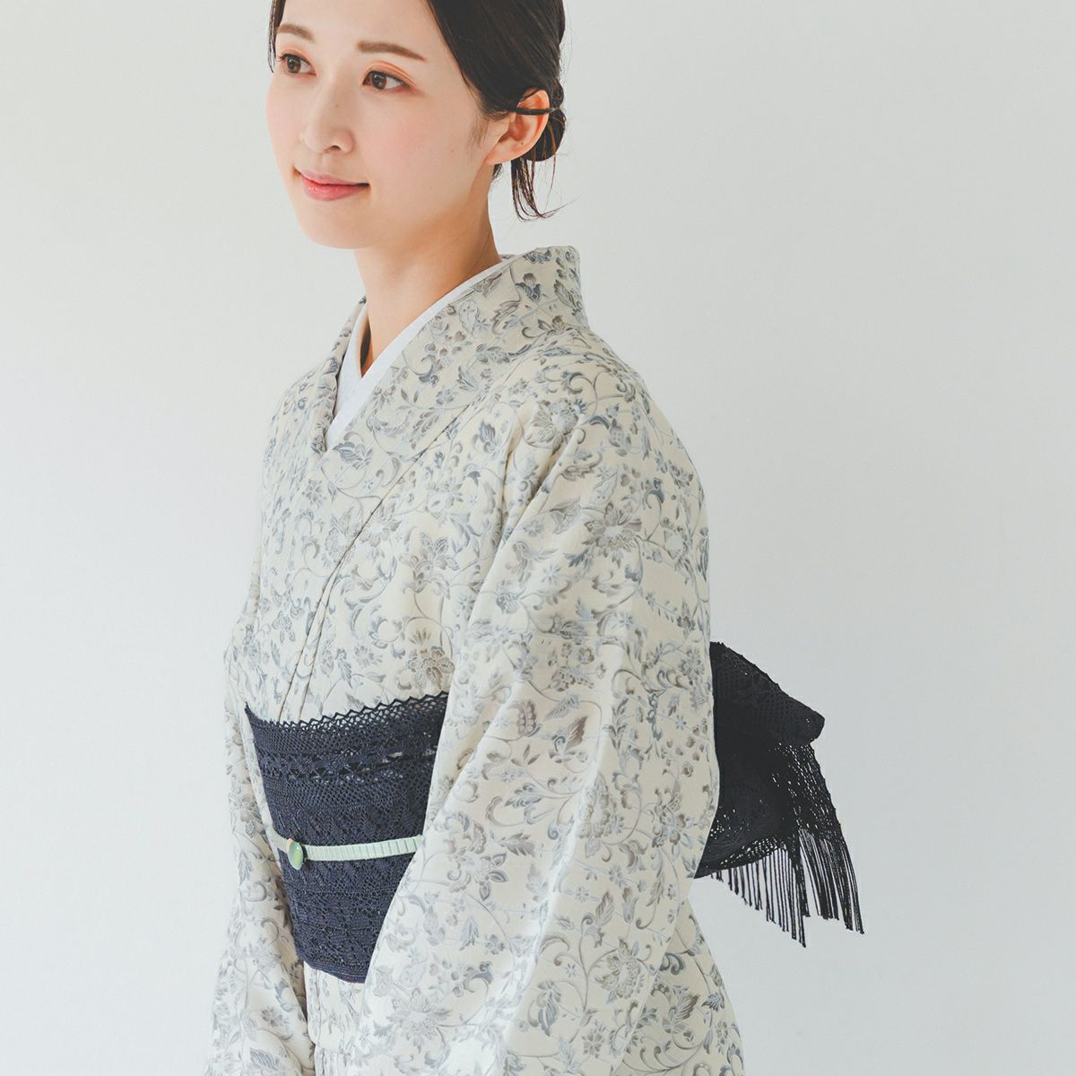 ☆7/16（木）10時まで！10％OFF☆半幅帯 浴衣帯 レース 長尺 ブラック