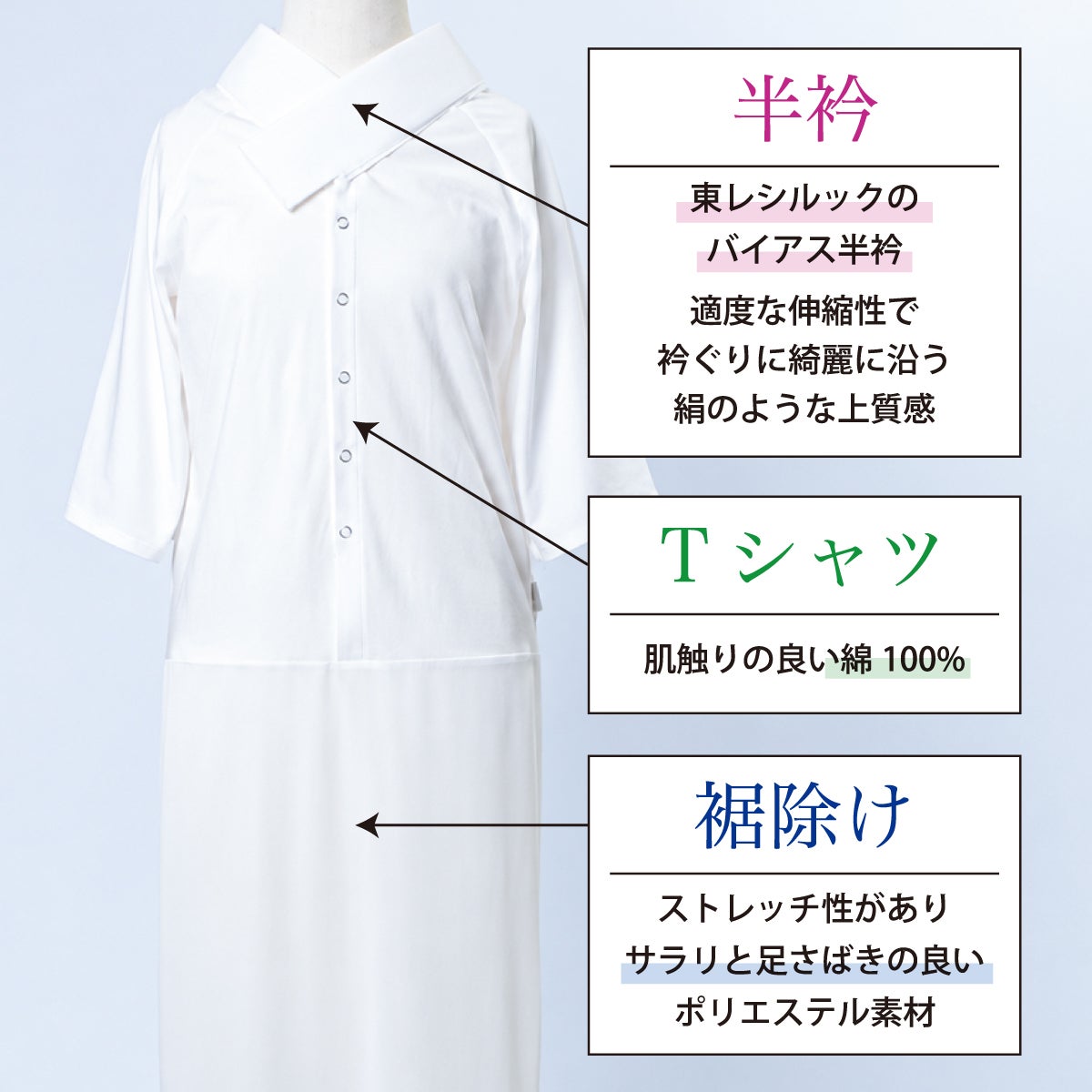 ルグラン ワンピースタイプ 着物屋くるりオリジナル洗えるTシャツ型襦袢